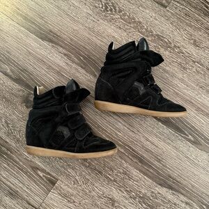 Isabel Marant Bekett Leather Wedge Sneakers